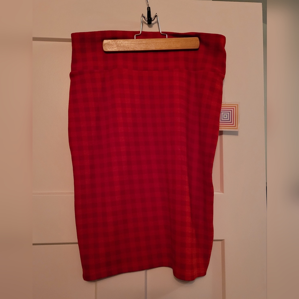 Red Lularoe Cassie Skirt (L)